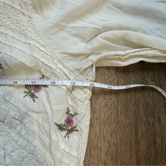 April Cornell Vintage Cream Dress with Floral Embroidery, Nightgown, Cotton, L - Picture 11 of 13